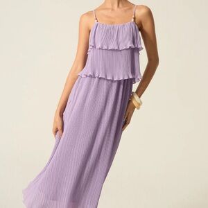 Commense Lavender Layered Midi Dress